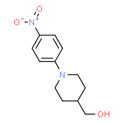 ChemSpider 2D Image | (1-(4-nitrophenyl)piperidin-4-yl)methanol | C12H16N2O3