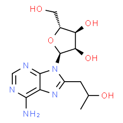 ChemSpider 2D Image | 8-(2-Hydroxypropyl)-9-(alpha-D-ribofuranosyl)-9H-purin-6-amine | C13H19N5O5