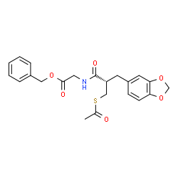 ChemSpider 2D Image | Benzyl N-[(2S)-3-(acetylsulfanyl)-2-(1,3-benzodioxol-5-ylmethyl)propanoyl]glycinate | C22H23NO6S