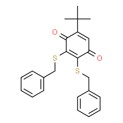 ChemSpider 2D Image | 2,3-Dibenzylthio-6-tert-butyl-4-benzoquinone | C24H24O2S2