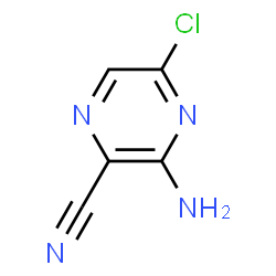 ChemSpider 2D Image | 3-Amino-5-chloro-2-pyrazinecarbonitrile | C5H3ClN4