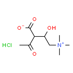 ChemSpider 2D Image | 3-Carboxylato-1,3,5-trideoxy-5-(trimethylammonio)pent-2-ulose hydrochloride (1:1) | C9H18ClNO4