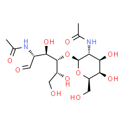 ChemSpider 2D Image | 2-Acetamido-4-O-(2-acetamido-2-deoxy-beta-D-galactopyranosyl)-2-deoxy-D-glucose | C16H28N2O11
