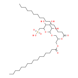 ChemSpider 2D Image | 2,3-Bis(palmitoyloxy)propyl 6-deoxy-6-sulfohexopyranoside | C41H78O12S