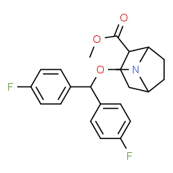 ChemSpider 2D Image | Methyl 3-[bis(4-fluorophenyl)methoxy]-8-methyl-8-azabicyclo[3.2.1]octane-2-carboxylate | C23H25F2NO3