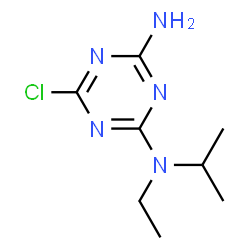 ChemSpider 2D Image | 6-Chloro-N-ethyl-N-isopropyl-1,3,5-triazine-2,4-diamine | C8H14ClN5