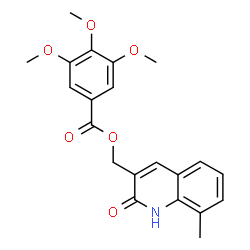 ChemSpider 2D Image | (8-Methyl-2-oxo-1,2-dihydro-3-quinolinyl)methyl 3,4,5-trimethoxybenzoate | C21H21NO6
