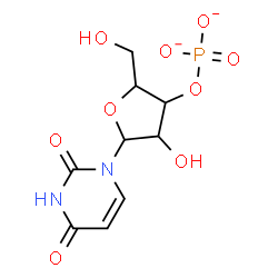 ChemSpider 2D Image | 1-(3-O-Phosphonatopentofuranosyl)-2,4(1H,3H)-pyrimidinedione | C9H11N2O9P