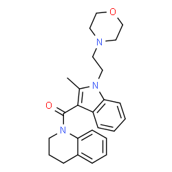 ChemSpider 2D Image | 3,4-Dihydro-1(2H)-quinolinyl{2-methyl-1-[2-(4-morpholinyl)ethyl]-1H-indol-3-yl}methanone | C25H29N3O2