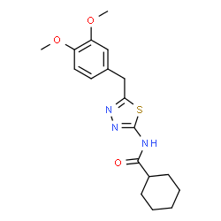 ChemSpider 2D Image | N-[5-(3,4-Dimethoxybenzyl)-1,3,4-thiadiazol-2-yl]cyclohexanecarboxamide | C18H23N3O3S