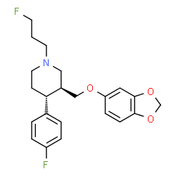 ChemSpider 2D Image | (3S,4R)-3-[(1,3-Benzodioxol-5-yloxy)methyl]-4-(4-fluorophenyl)-1-(3-fluoropropyl)piperidine | C22H25F2NO3