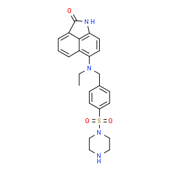 ChemSpider 2D Image | 6-{Ethyl[4-(1-piperazinylsulfonyl)benzyl]amino}benzo[cd]indol-2(1H)-one | C24H26N4O3S