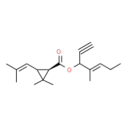 ChemSpider 2D Image | (4E)-4-Methylhept-4-en-1-in-3-yl-(1R)-2,2-dimethyl-3-(2-methylprop-1-en-1-yl)cyclopropancarboxylat | C18H26O2