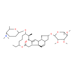ChemSpider 2D Image | (5aR,5bS,14R,16bR)-13-{[5-(Dimethylamino)-6-methyltetrahydro-2H-pyran-2-yl]oxy}-9-ethyl-14-methyl-7,15-dioxo-2,3,3a,5a,5b,6,7,9,10,11,12,13,14,15,16a,16b-hexadecahydro-1H-as-indaceno[3,2-d]oxacyclododecin-2-yl 6-deoxy-2,3,4-tri-O-methylhexopyranoside | C41H65NO10