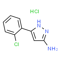 ChemSpider 2D Image | 3-(2-Chlorophenyl)-1H-pyrazol-5-amine HCl | C9H9Cl2N3