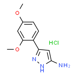 ChemSpider 2D Image | 3-(2,4-dimethoxyphenyl)-1H-pyrazol-5-amine hydrochloride | C11H14ClN3O2