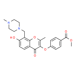 ChemSpider 2D Image | Methyl 4-({7-hydroxy-2-methyl-8-[(4-methyl-1-piperazinyl)methyl]-4-oxo-4H-chromen-3-yl}oxy)benzoate | C24H26N2O6