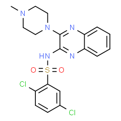 ChemSpider 2D Image | 2,5-Dichloro-N-[3-(4-methyl-1-piperazinyl)-2-quinoxalinyl]benzenesulfonamide | C19H19Cl2N5O2S