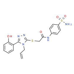 ChemSpider 2D Image | 2-{[4-Allyl-5-(2-hydroxyphenyl)-4H-1,2,4-triazol-3-yl]sulfanyl}-N-(4-sulfamoylphenyl)acetamide | C19H19N5O4S2