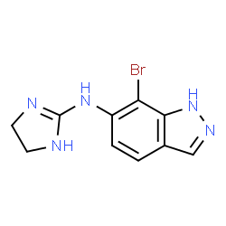 ChemSpider 2D Image | 1H-indazol-6-amine, 7-bromo-N-2-imidazolidinylidene- | C10H10BrN5