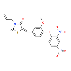 ChemSpider 2D Image | (5E)-3-Allyl-5-[4-(2,4-dinitrophenoxy)-3-methoxybenzylidene]-2-thioxo-1,3-thiazolidin-4-one | C20H15N3O7S2