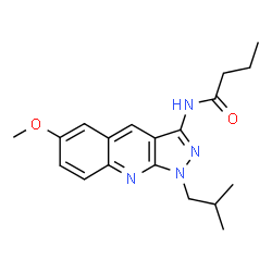 ChemSpider 2D Image | N-(1-Isobutyl-6-methoxy-1H-pyrazolo[3,4-b]quinolin-3-yl)butanamide | C19H24N4O2