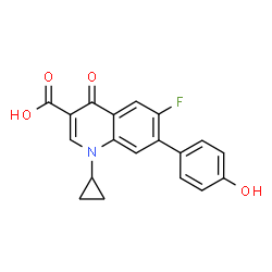 ChemSpider 2D Image | 1-Cyclopropyl-6-fluoro-7-(4-hydroxyphenyl)-4-oxo-1,4-dihydro-3-quinolinecarboxylic acid | C19H14FNO4
