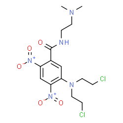 ChemSpider 2D Image | 5-[Bis(2-chloroethyl)amino]-N-[2-(dimethylamino)ethyl]-2,4-dinitrobenzamide | C15H21Cl2N5O5