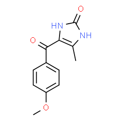ChemSpider 2D Image | 4-(4-Methoxybenzoyl)-5-methyl-1,3-dihydro-2H-imidazol-2-one | C12H12N2O3