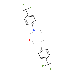 ChemSpider 2D Image | 3,7-Bis[4-(trifluoromethyl)phenyl]-1,5,3,7-dioxadiazocane | C18H16F6N2O2