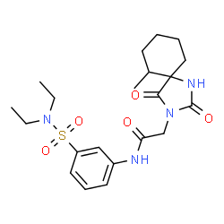 ChemSpider 2D Image | N-[3-(Diethylsulfamoyl)phenyl]-2-(6-methyl-2,4-dioxo-1,3-diazaspiro[4.5]dec-3-yl)acetamide | C21H30N4O5S