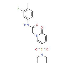 ChemSpider 2D Image | 2-[5-(Diethylsulfamoyl)-2-oxo-1(2H)-pyridinyl]-N-(3-fluoro-4-methylphenyl)acetamide | C18H22FN3O4S