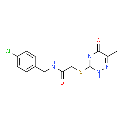 ChemSpider 2D Image | N-(4-Chlorobenzyl)-2-[(6-methyl-5-oxo-2,5-dihydro-1,2,4-triazin-3-yl)sulfanyl]acetamide | C13H13ClN4O2S