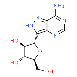 ChemSpider 2D Image | (1S)-1-(7-Amino-2H-pyrazolo[4,3-d]pyrimidin-3-yl)-1,4-anhydro-L-arabinitol | C10H13N5O4