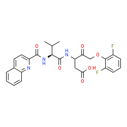 ChemSpider 2D Image | 5-(2,6-Difluorophenoxy)-4-oxo-3-{[N-(2-quinolinylcarbonyl)-L-valyl]amino}pentanoic acid | C26H25F2N3O6