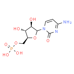 ChemSpider 2D Image | 4-Amino-1-(5-O-phosphono-L-arabinofuranosyl)-2(1H)-pyrimidinone | C9H14N3O8P