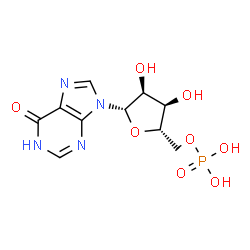 ChemSpider 2D Image | 9-(5-O-Phosphono-beta-L-ribofuranosyl)-1,9-dihydro-6H-purin-6-one | C10H13N4O8P