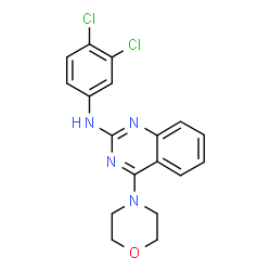 ChemSpider 2D Image | N-(3,4-Dichlorophenyl)-4-(4-morpholinyl)-2-quinazolinamine | C18H16Cl2N4O