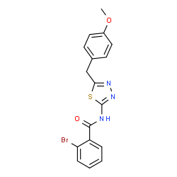 ChemSpider 2D Image | 2-Bromo-N-[5-(4-methoxybenzyl)-1,3,4-thiadiazol-2-yl]benzamide | C17H14BrN3O2S