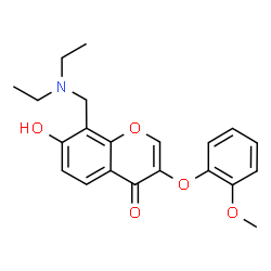 ChemSpider 2D Image | 8-Diethylaminomethyl-7-hydroxy-3-(2-methoxy-phenoxy)-chromen-4-one | C21H23NO5