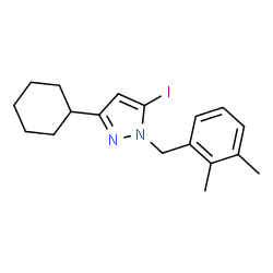 ChemSpider 2D Image | 3-Cyclohexyl-1-(2,3-dimethylbenzyl)-5-iodo-1H-pyrazole | C18H23IN2