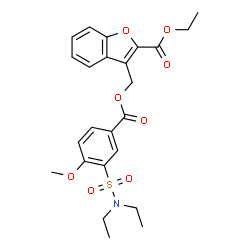 ChemSpider 2D Image | Ethyl 3-({[3-(diethylsulfamoyl)-4-methoxybenzoyl]oxy}methyl)-1-benzofuran-2-carboxylate | C24H27NO8S