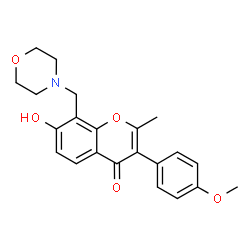 ChemSpider 2D Image | 7-Hydroxy-3-(4-methoxyphenyl)-2-methyl-8-(4-morpholinylmethyl)-4H-chromen-4-one | C22H23NO5