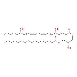 ChemSpider 2D Image | (2R)-2-Hydroxy-3-(palmitoyloxy)propyl (5R,6E,8Z,11Z,13E,15S)-5,15-dihydroxy-6,8,11,13-icosatetraenoate | C39H68O7