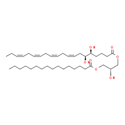 ChemSpider 2D Image | (2R)-2-Hydroxy-3-(palmitoyloxy)propyl (5S,6S,8Z,11Z,14Z,17Z)-5,6-dihydroxy-8,11,14,17-icosatetraenoate | C39H68O7