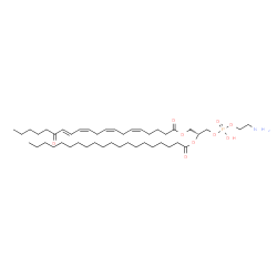 ChemSpider 2D Image | (2R)-3-{[(2-Aminoethoxy)(hydroxy)phosphoryl]oxy}-2-(icosanoyloxy)propyl (5Z,8Z,11Z,13E)-15-oxo-5,8,11,13-icosatetraenoate | C45H80NO9P