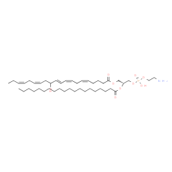 ChemSpider 2D Image | (2R)-3-{[(2-Aminoethoxy)(hydroxy)phosphoryl]oxy}-2-(icosanoyloxy)propyl (5Z,8Z,10E,14Z,17Z)-12-hydroxy-5,8,10,14,17-icosapentaenoate | C45H80NO9P