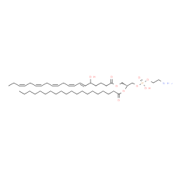 ChemSpider 2D Image | (2R)-3-{[(2-Aminoethoxy)(hydroxy)phosphoryl]oxy}-2-(icosanoyloxy)propyl (6E,8Z,11Z,14Z,17Z)-5-hydroxy-6,8,11,14,17-icosapentaenoate | C45H80NO9P