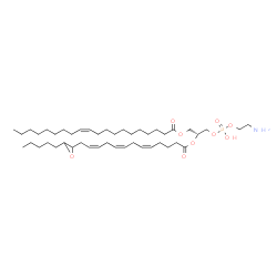ChemSpider 2D Image | (2R)-3-{[(2-Aminoethoxy)(hydroxy)phosphoryl]oxy}-2-{[(5Z,8Z,11Z)-13-(3-pentyl-2-oxiranyl)-5,8,11-tridecatrienoyl]oxy}propyl (11Z)-11-icosenoate | C45H80NO9P