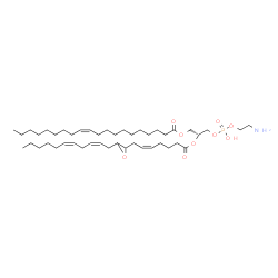 ChemSpider 2D Image | (2R)-3-{[(2-Aminoethoxy)(hydroxy)phosphoryl]oxy}-2-{[(5Z)-7-{3-[(2Z,5Z)-2,5-undecadien-1-yl]-2-oxiranyl}-5-heptenoyl]oxy}propyl (11Z)-11-icosenoate | C45H80NO9P
